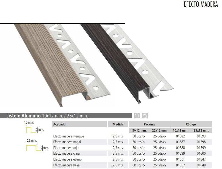 Listello effetto legno 25x12 eba no