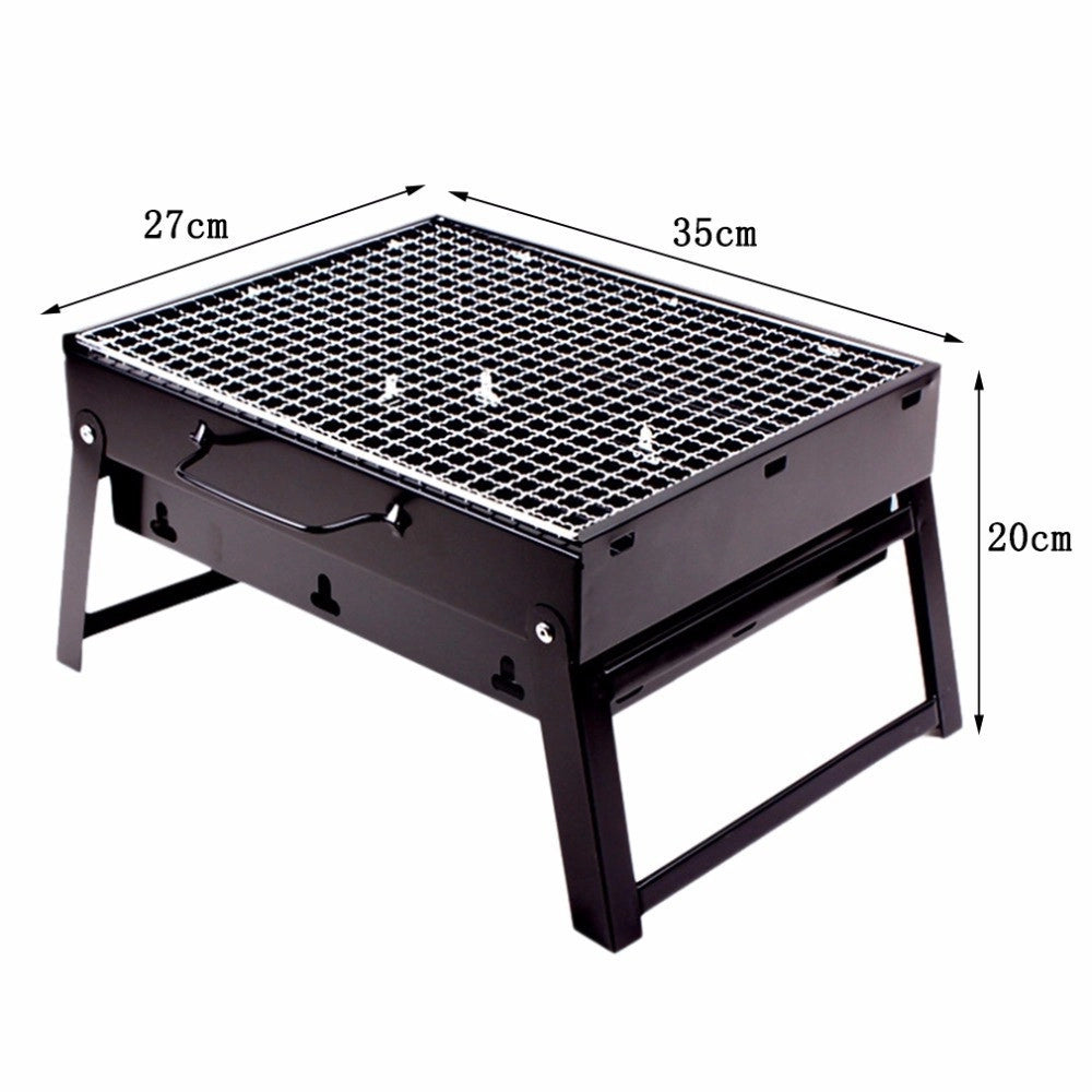 Trade Shop - Barbecue Portatile A Carbonella Per Grigliate Carne Pesce Verdure 20x35x27 Cm -