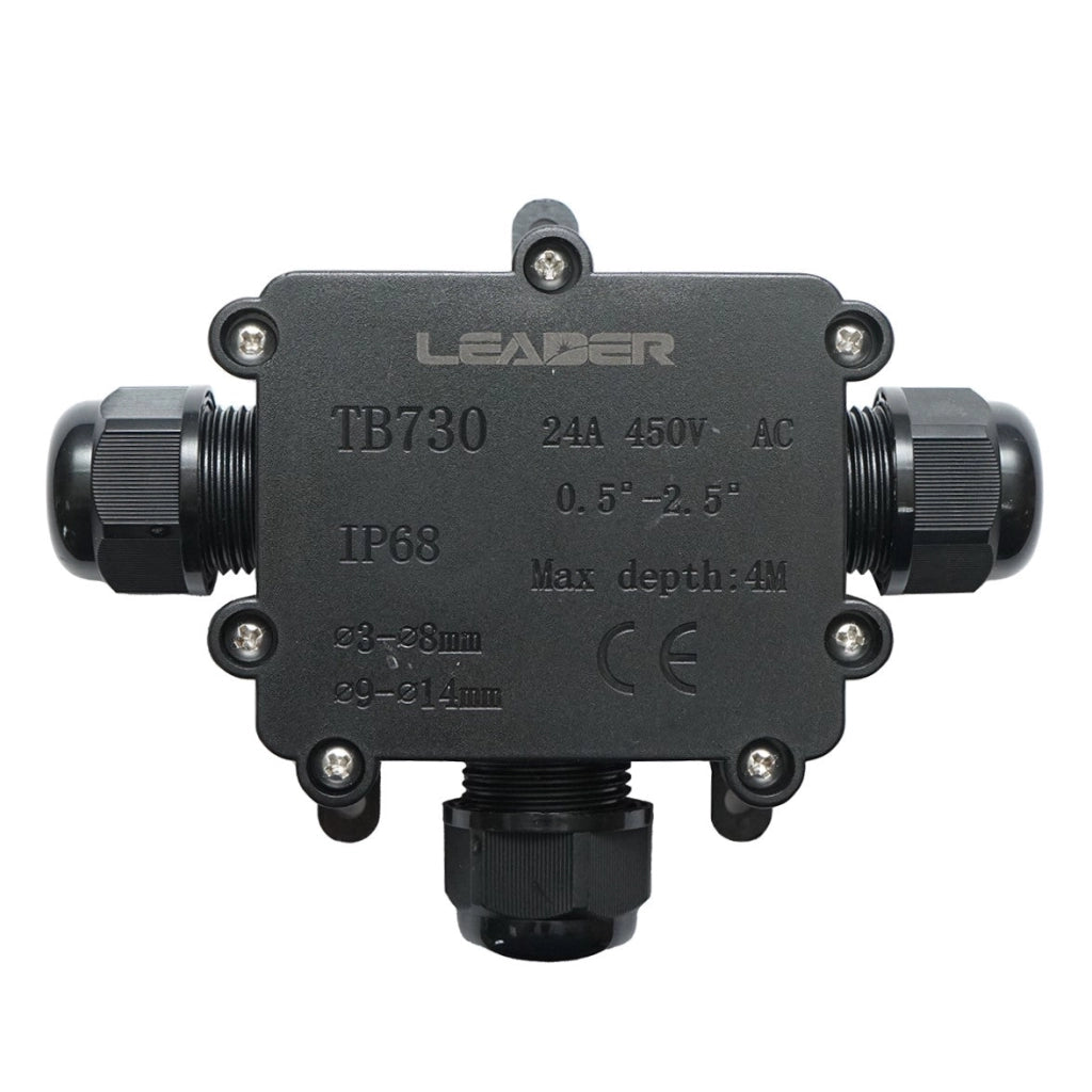 Scatola di derivazione stagna 24A 450V AC, 3 vie 3-14mm IP68 Leader