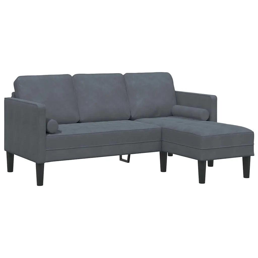 Set di divani con cuscino 2 pcs Grigio scuro Poliestere 3329265