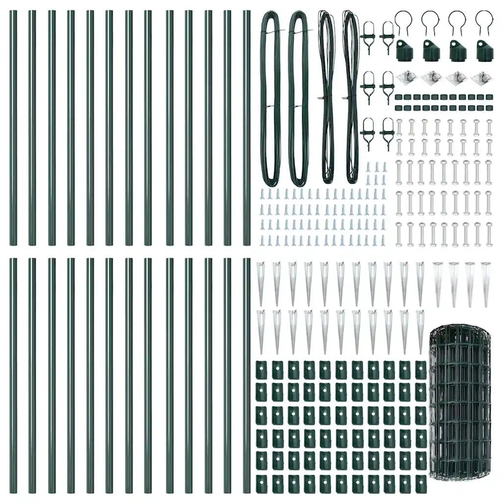 Recinzione con Posto Verde 0,4 x 50 m Acciaio e PVC