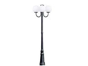 LAMPIONE 3 LUCI SU PALO MODELLO SFERA  3x100w IP44 cm.230h. colore nero    SYNTESY