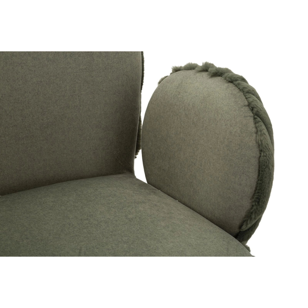 Set di 3 Pouf VKH888, Verde, Poliestere, 64x68x83 cm