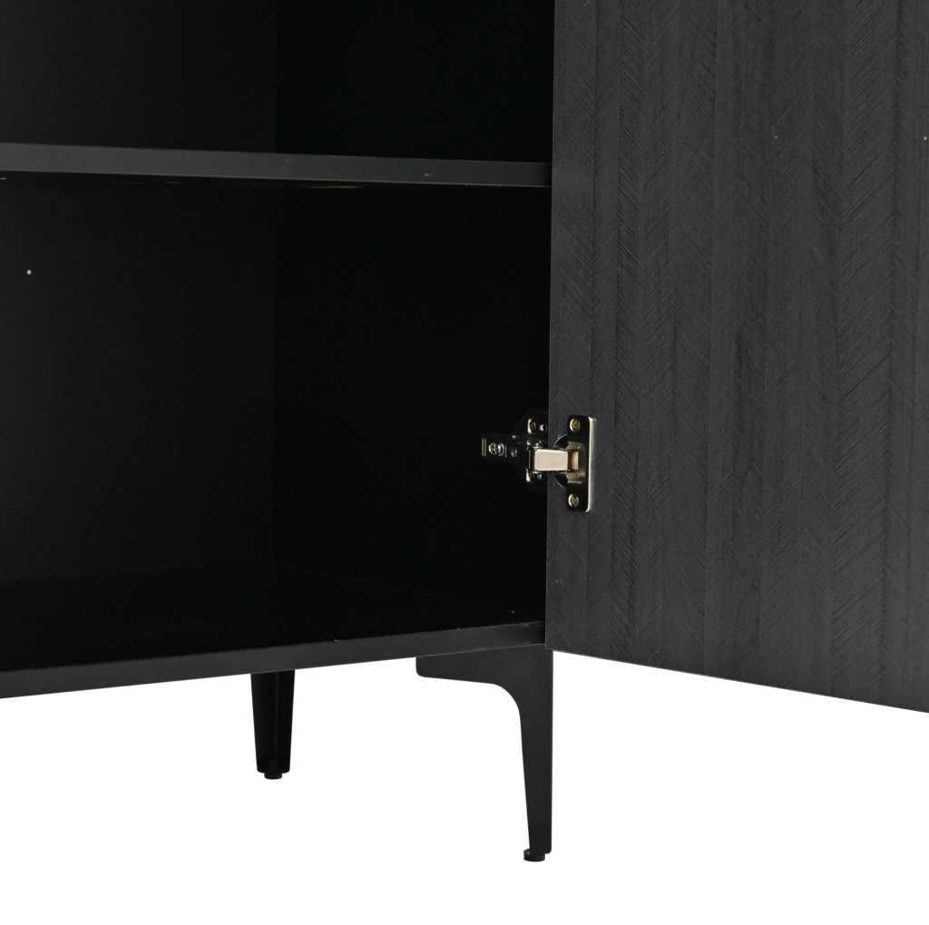 Mobile vetrina alto 90x40x135 cm con LED RGB; 2 ante; MDF nero e naturale