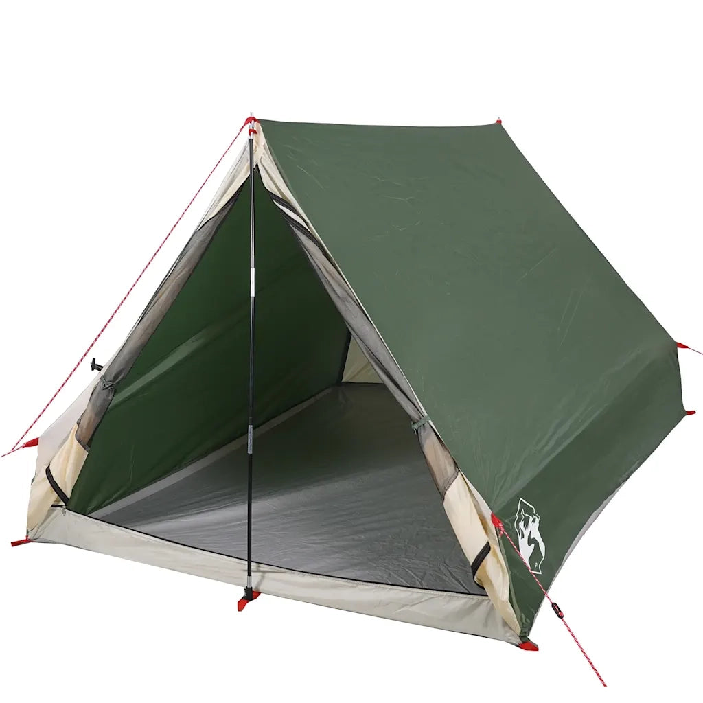 Tenda da Campeggio Telaio ad A per 2 Persone Verde Impermeabile 94755