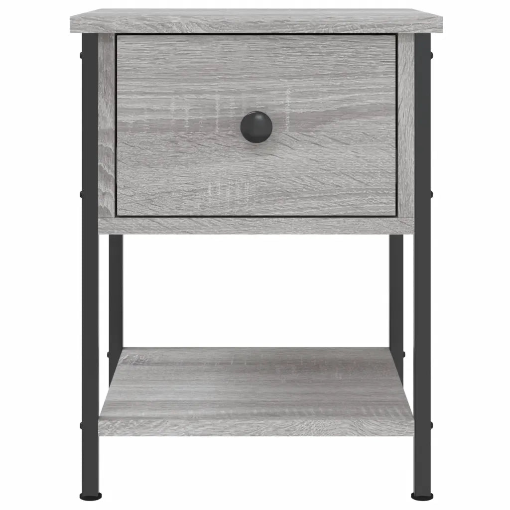 Comodino-Tavolino da notte Grigio Sonoma 34x35,5x45 cm in Legno Multistrato