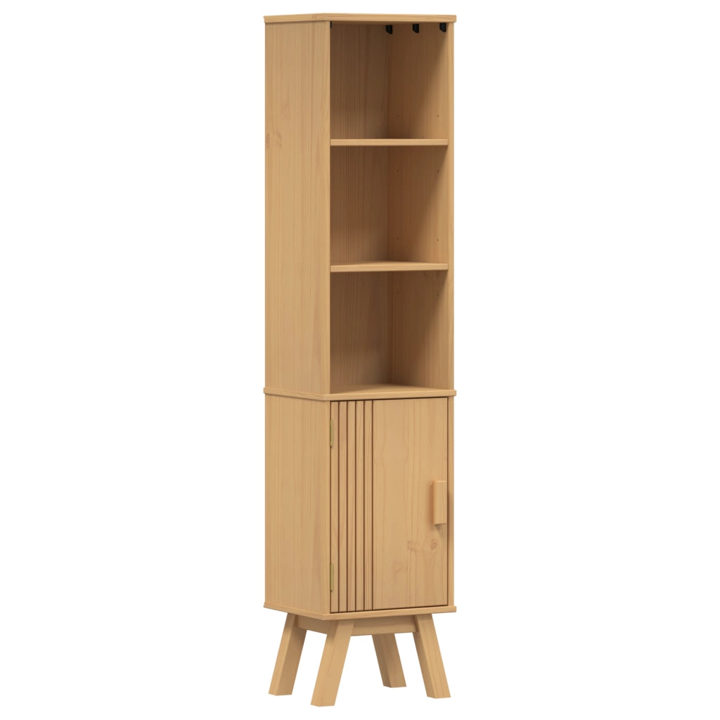 Mobile da bagno  Marrone 35x30x159 cm in legno massello di pino
