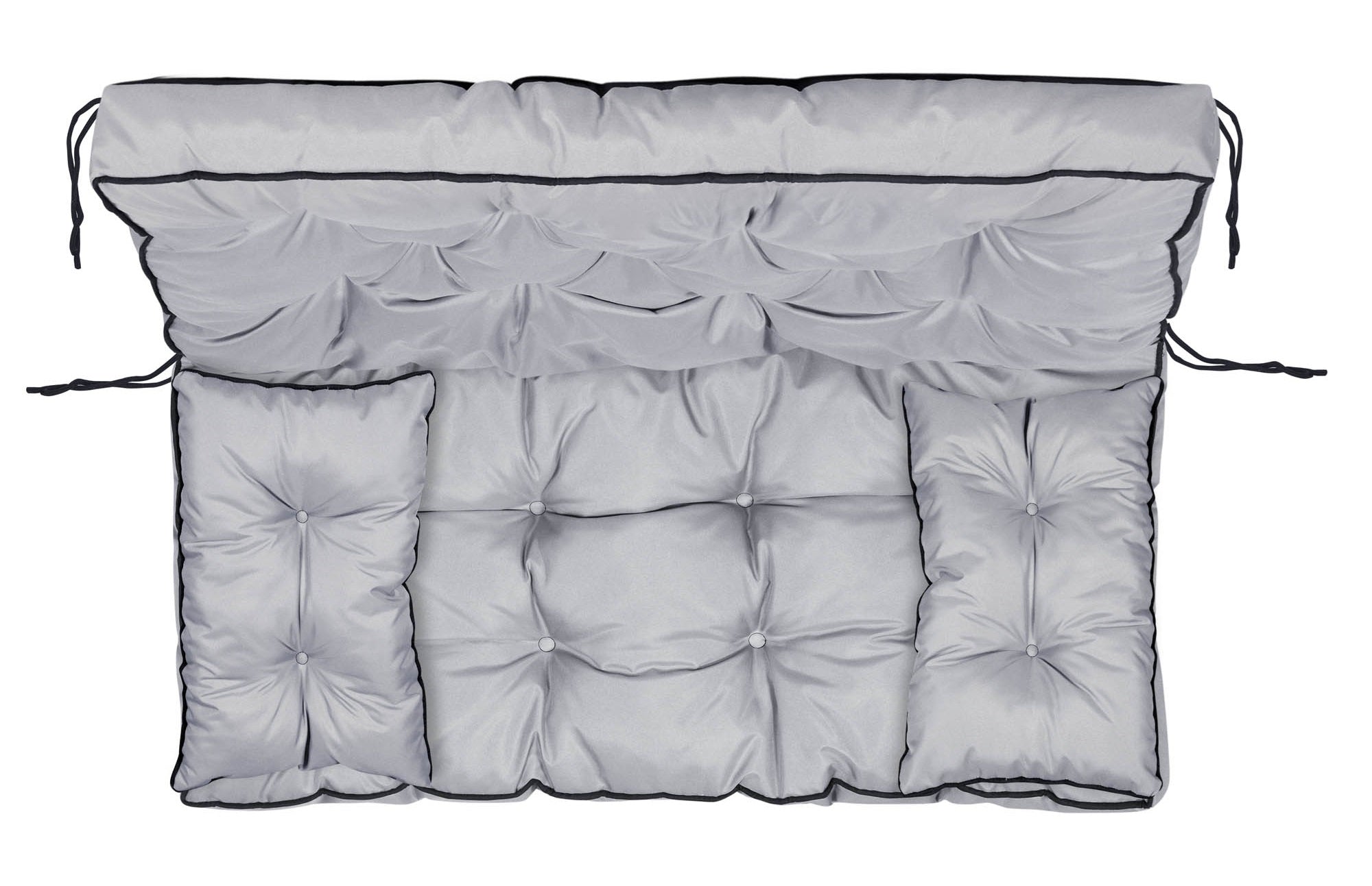 AIO FACTORY 100x60x50 cm Set da giardino impermeabile con cuscino grigio