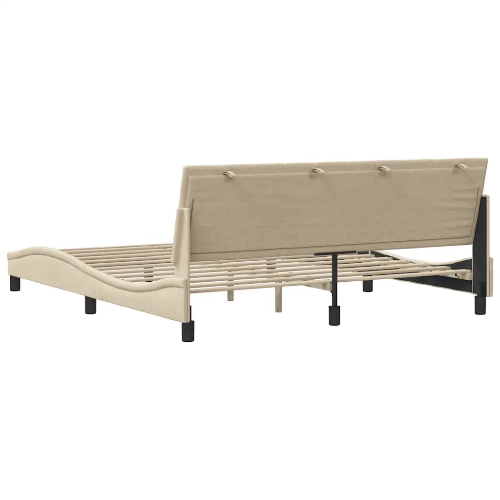 vidaXL Giroletto senza Materasso Crema 180x200 cm in Tessuto