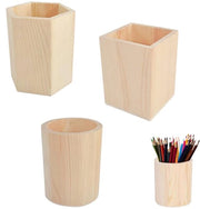 Peniere in legno - stile rotondo e quadrato - 3 pezzi - colore naturale - legno