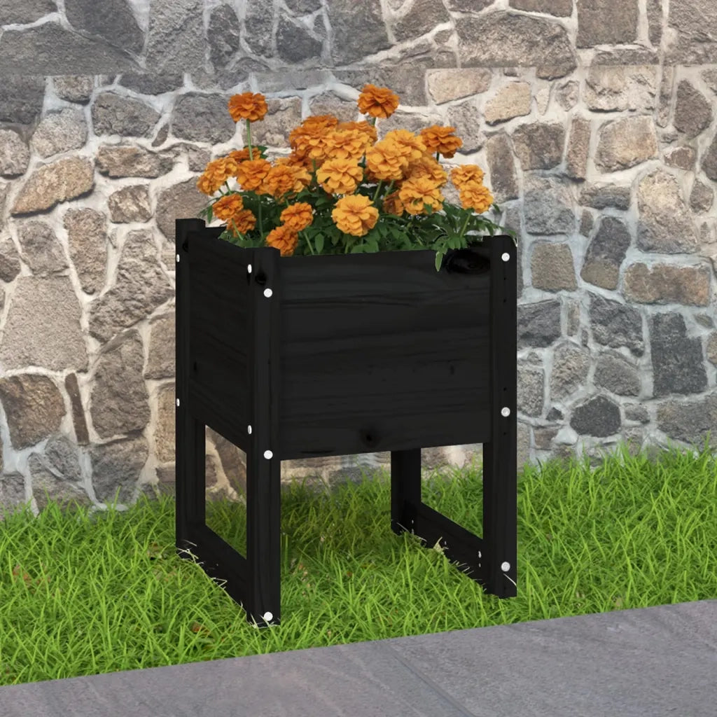 Fioriera Bianca 40x40x52,5 cm in Legno Massello di Pino 822115