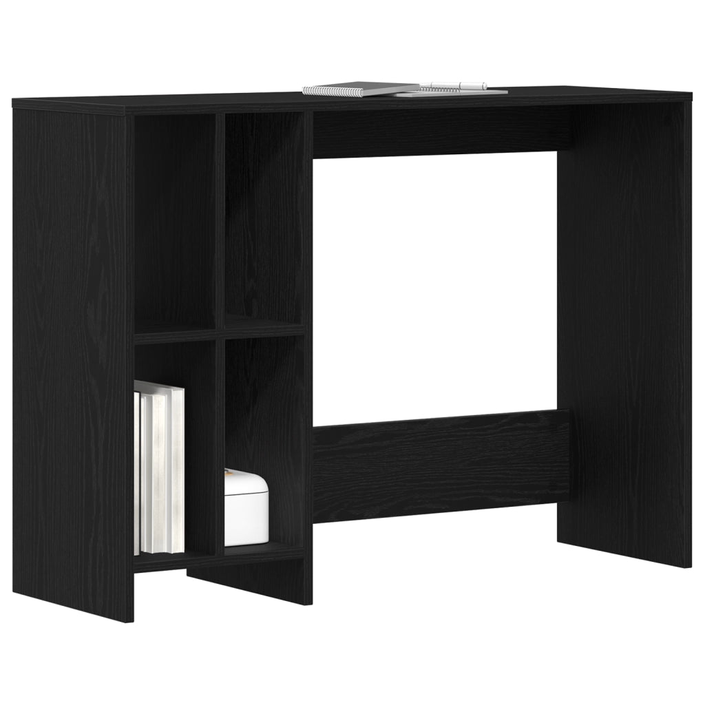 Scrivania  Nera in Rovere 102,5x35x75 cm in Legno Ingegnerizzato