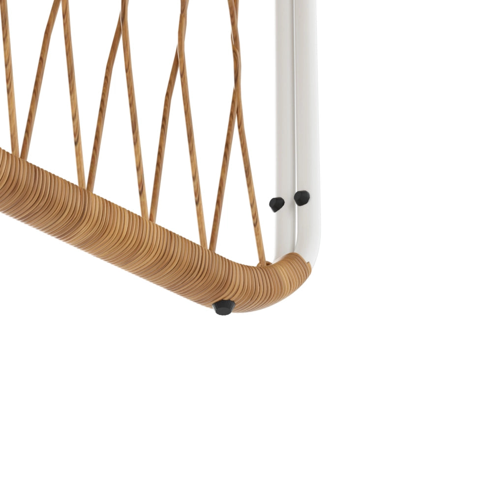 Set da pranzo da giardino 1 tavolo e 6 sedie; struttura in ferro; beige e marrone naturale