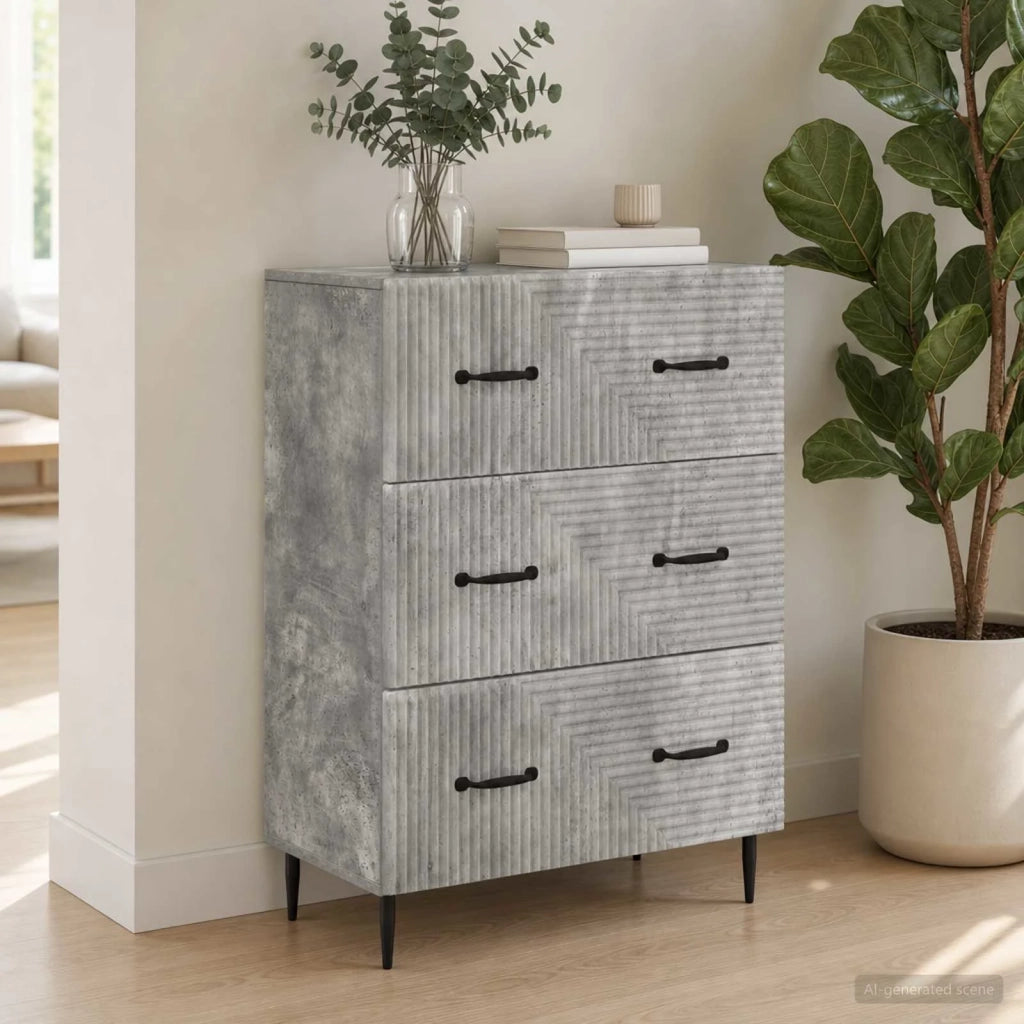Mobile con Cassetti Grigio Cemento 66 x 34,5 x 89,5 cm 894838