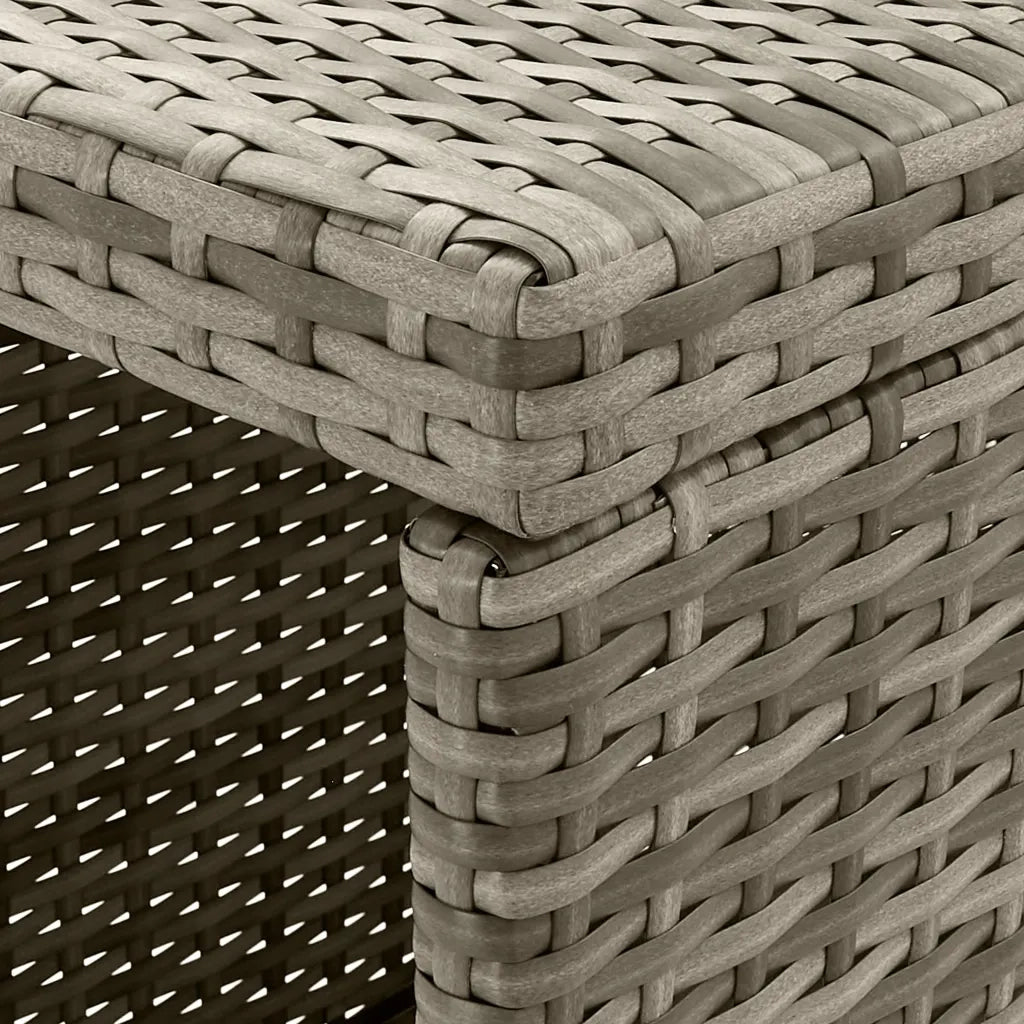 Set Bar da Giardino 3pz con Cuscini Grigio in Polyrattan 3261494