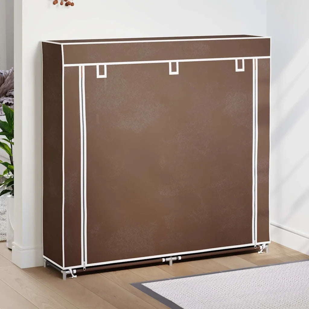 Scarpiera in Tessuto Richiudibile 115 x 28 x 110 cm Marrone 240494