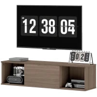Armadio da Bagno a Parete Mueble da Bagno Appeso con 2 Scomparti Aperti e Porta Ribaltabile 120x30x29,5 cm Marrone