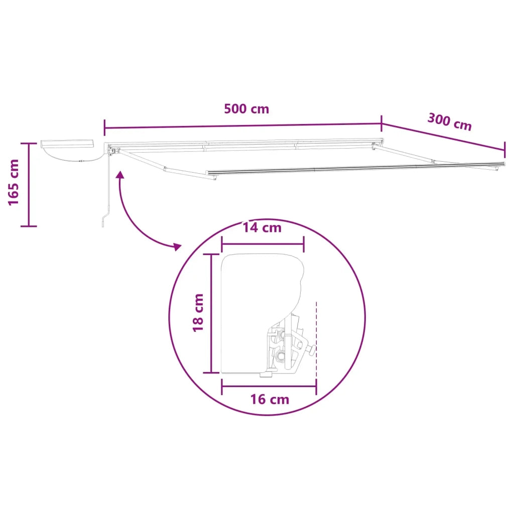 Tettuccio Elettrico Retrattile Sabbia 5 x 3 m 3426415