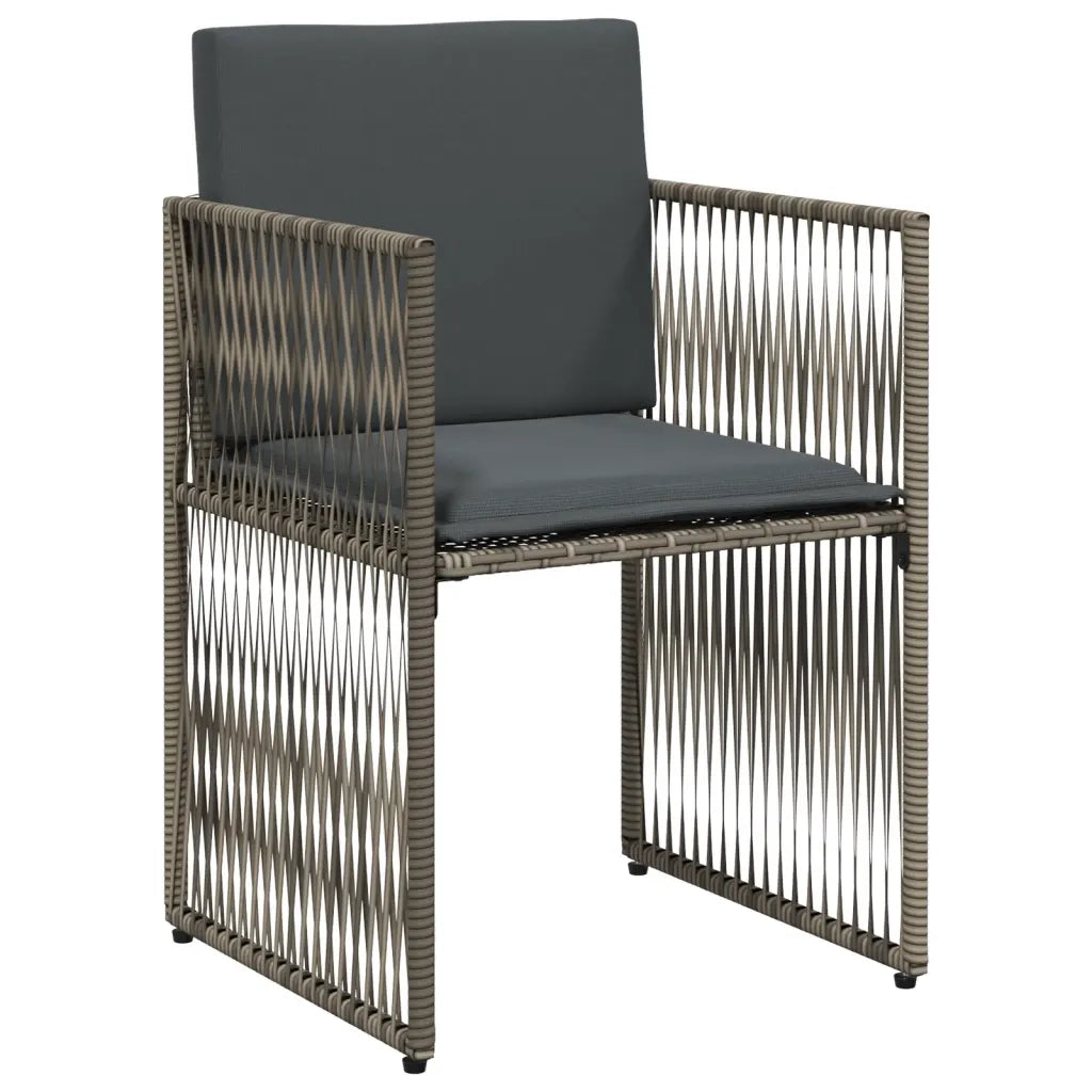 vidaXL Set da Pranzo da Giardino 7 pz con Cuscini in Polyrattan Grigio