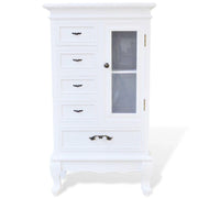 Buffet credenza mobiletto consolle mobile contenitore con 5 cassetti e 2 ripiani bianco 4402197