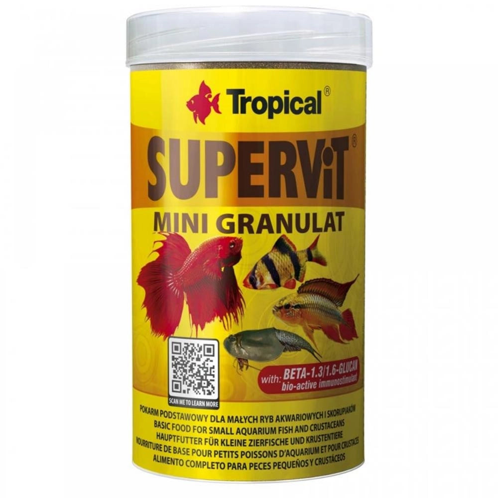 Tropical Supervit Mini Granulat - Mangime base per tutti pesci con apparato boccale piccolo Formato: 250 ml