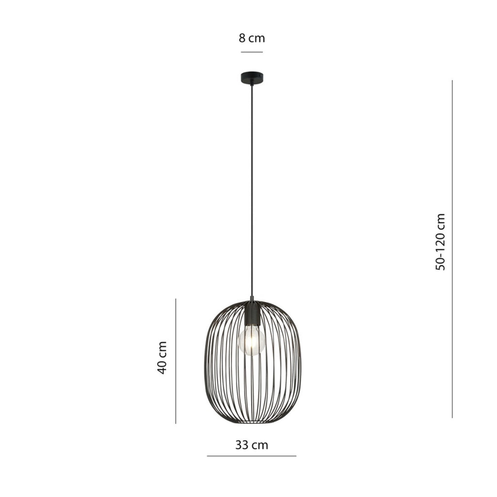 Lampada a sospensione ONYX in acciaio nero
