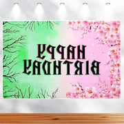 Banniere di fondo 15x1m Film vinile tema di fondo Acqua resistenti Rosa e Verde Decorazioni per party Festa di compleanno streghe per stand foto Requisito di decorazione