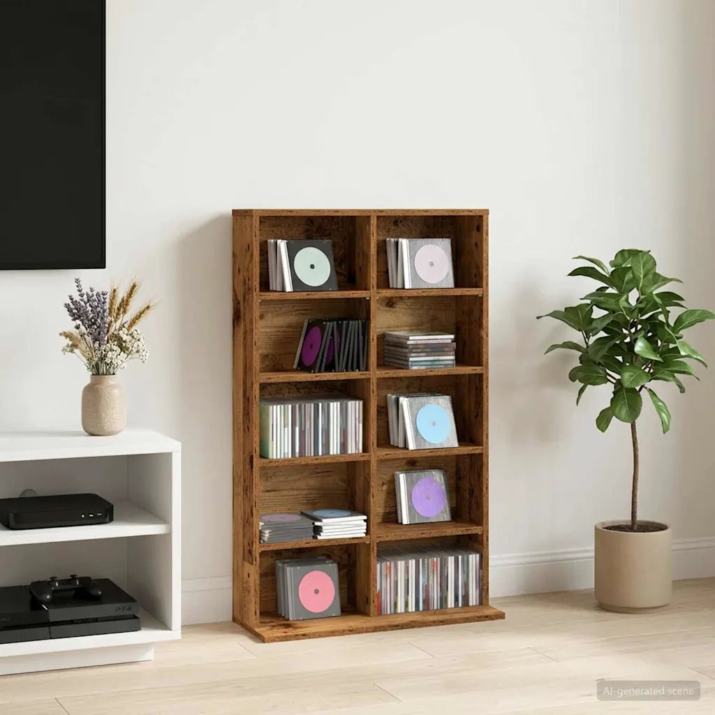 Mobile per CD Legno antico 65 x 23,5 x 97,5 cm 8012686