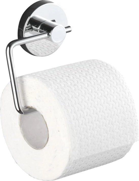 Sostegno per carta igienica, supporto per carta igienica in bagno e toilette, metallo cromato, 13,5 x 17,5 x 16 cm