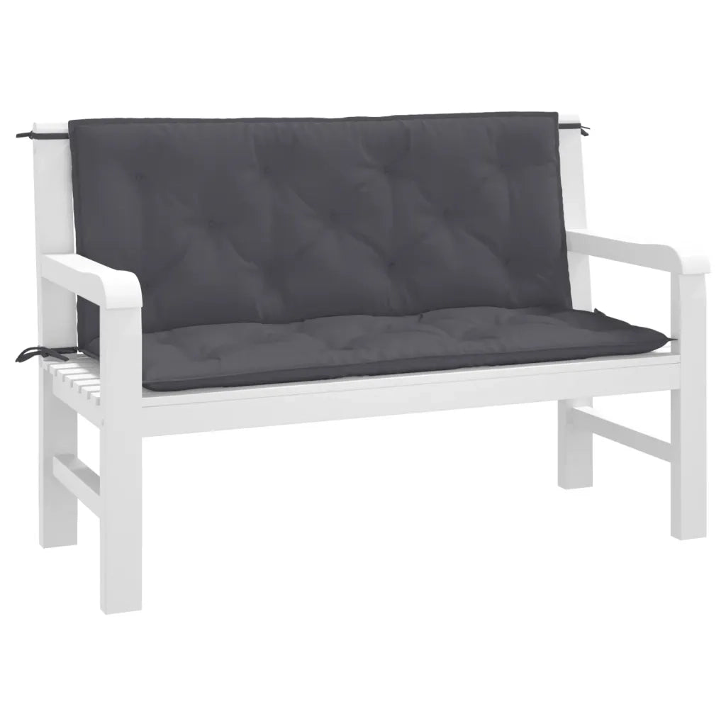 Cuscini Panca Giardino 2pz Antracite 120x50x7 cm Tessuto Oxford 361678