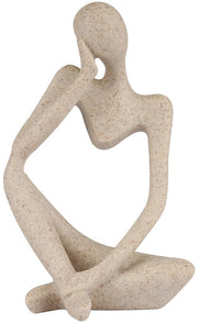 Artefatto in pietra d'arenaria, scultura astratta in stile Thinker, oggetto da collezione, piccolo oggetto decorativo per libreria e scrivania, 8*12,5 cm