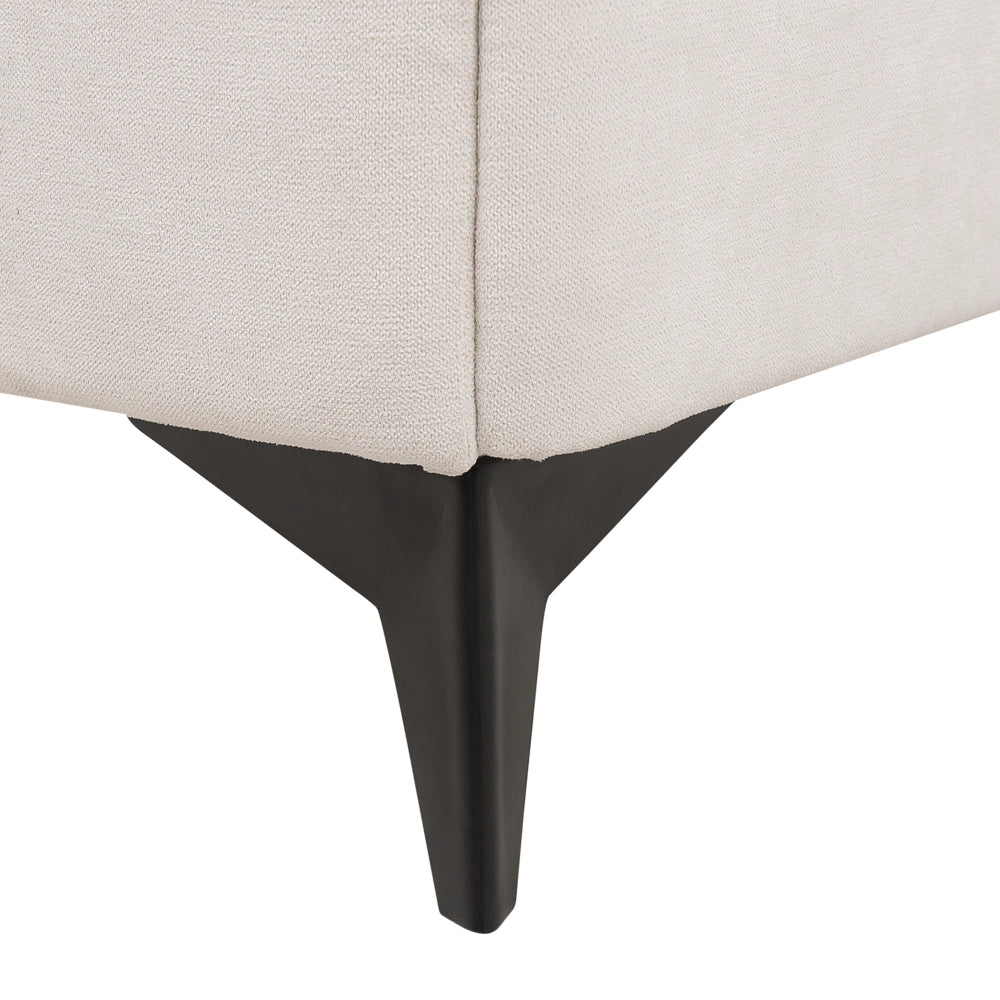 Letto imbottito moderno in ciniglia beige 180 x 200 cm con rete a doghe