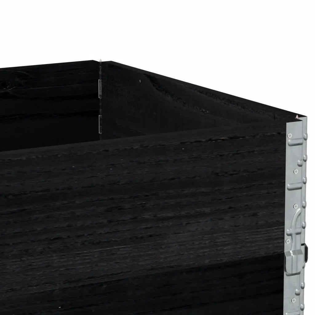 vidaXL Paretali per Pallet 3 pz Neri 80x60cm in Legno Massello di Pino