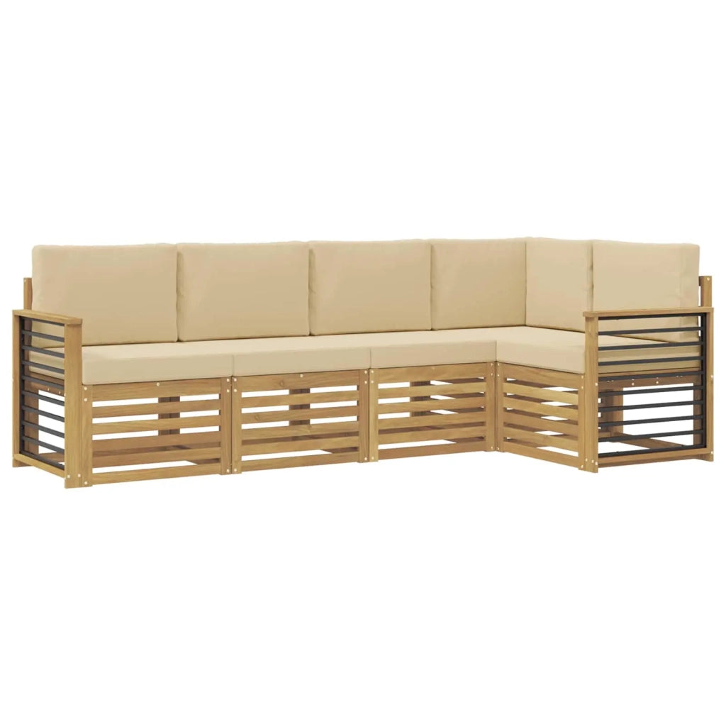 Set di divani da esterno 5 pcs Bianco e Beige 3391848