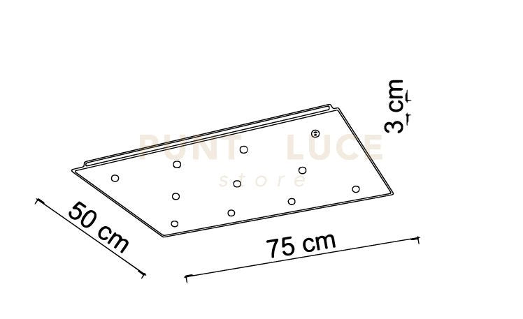 BASE-11RE B LED base rettangolare per lampadari sospesi bianco opaco 11 luci led incluso