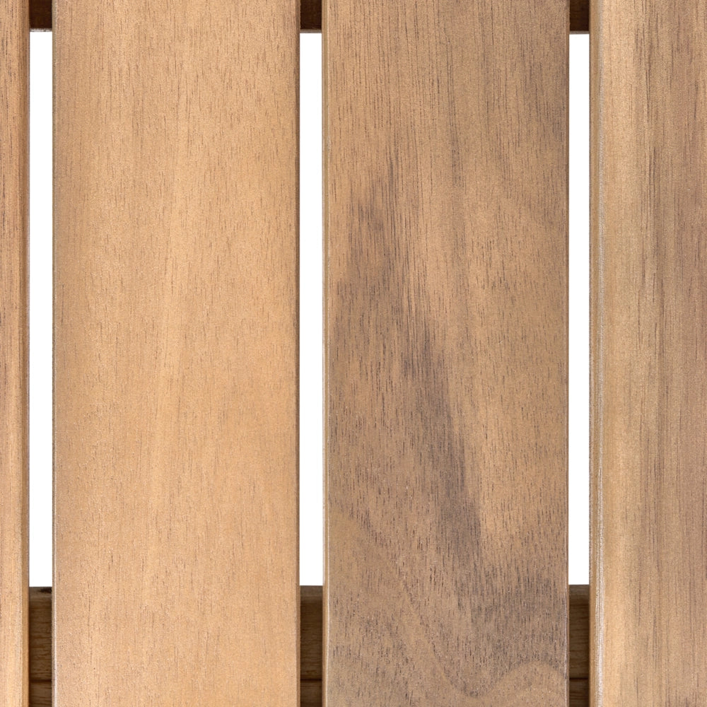 Panchina da giardino marrone chiaro in legno di acacia certificato 155 cm piano rettangolare stile rustico da esterno