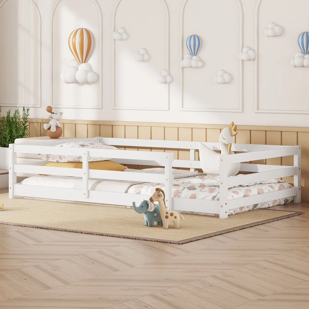 Letto Montessori con Sponde ¨C MINIMAL ¨C Pino Bianco 140x200
