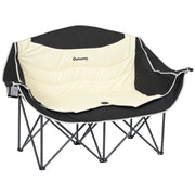 Sedia pieghevole da pranzo 2 posti con porta bevande e borsa ¨C zephmum ¨C Khaki 250kg