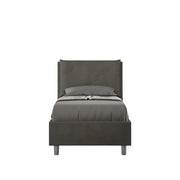 Letto singolo contenitore imbottito 80x190 microfibra grigio Appia