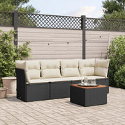 Set Divani da Giardino 5 pz con Cuscini in Polyrattan Nerocod mxl 87913