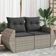 Divano da Giardino con Cuscini 2 Posti-Sofa da Giardino-Divano da esterno Grigio in Polyrattan 943409