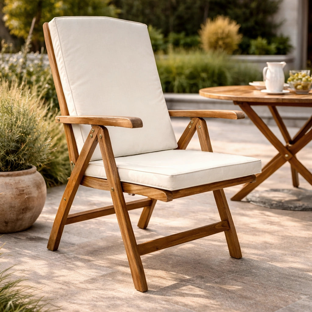 Sedia Pieghevole con Braccioli in Teak - Bali