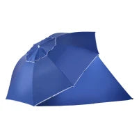 Ombrellone Tenda Parasole 2 in 1 con Protezione UV 50, in Poliestere e Ferro, 2x2.2 m, Blu