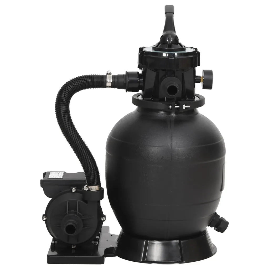Filtro a Sabbia per Piscina con Valvola a 6 Vie Nero CFW9061977