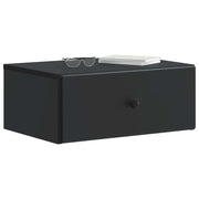 Set di 2 Comodini | Armadio da Notte | Mobiletto da notte a muro Nero 49 x 34,5 x 20 cm