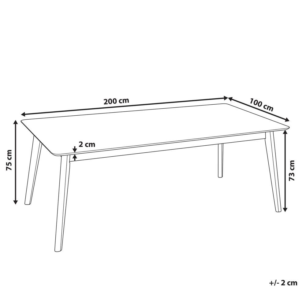 Tavolo da pranzo in legno scuro 200 x 100 cm gambe in legno rettangolare minimalista cucina scandinava