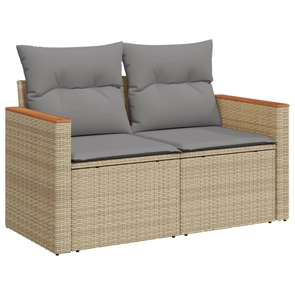 Set Divano da Giardino 12 pz con Cuscini Beige Misto Polyrattan 3226507