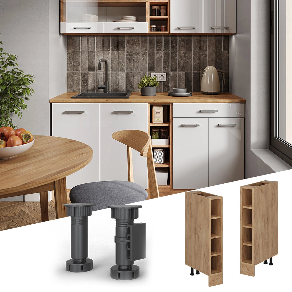 Vicco Scaffale da cucina Quercia dorata 15 cm senza piano di lavoro