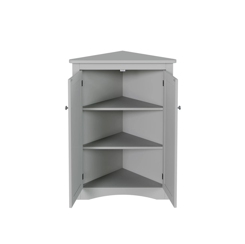 Mobile angolare grigio a 2 ante in MDF, 61,5 x 80 cm