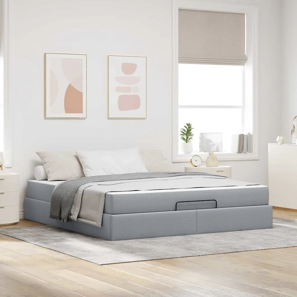 vidaXL Struttura del letto Grigio chiaro 180 x 200 cm Tessuto